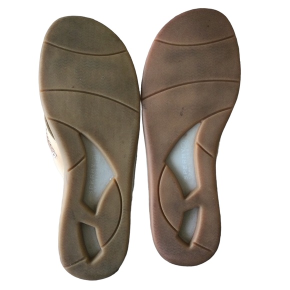 Sperry Top-Sider Tan Leather Seabrook Flip Flop Sandal Size 9 - Picture 7 of 8